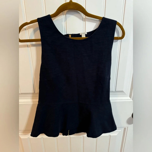 J Crew Navy Peplum Tank Top - Picture 2 of 6